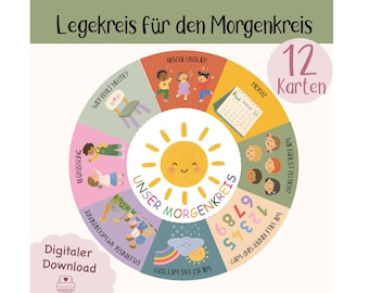 Ochtendkringkaartjes voor de kleuterschool | Ochtendkring | Vertelkring voor de kinderopvang | Afdrukbare PDF | Leerkrachten | PDF-sjabloon