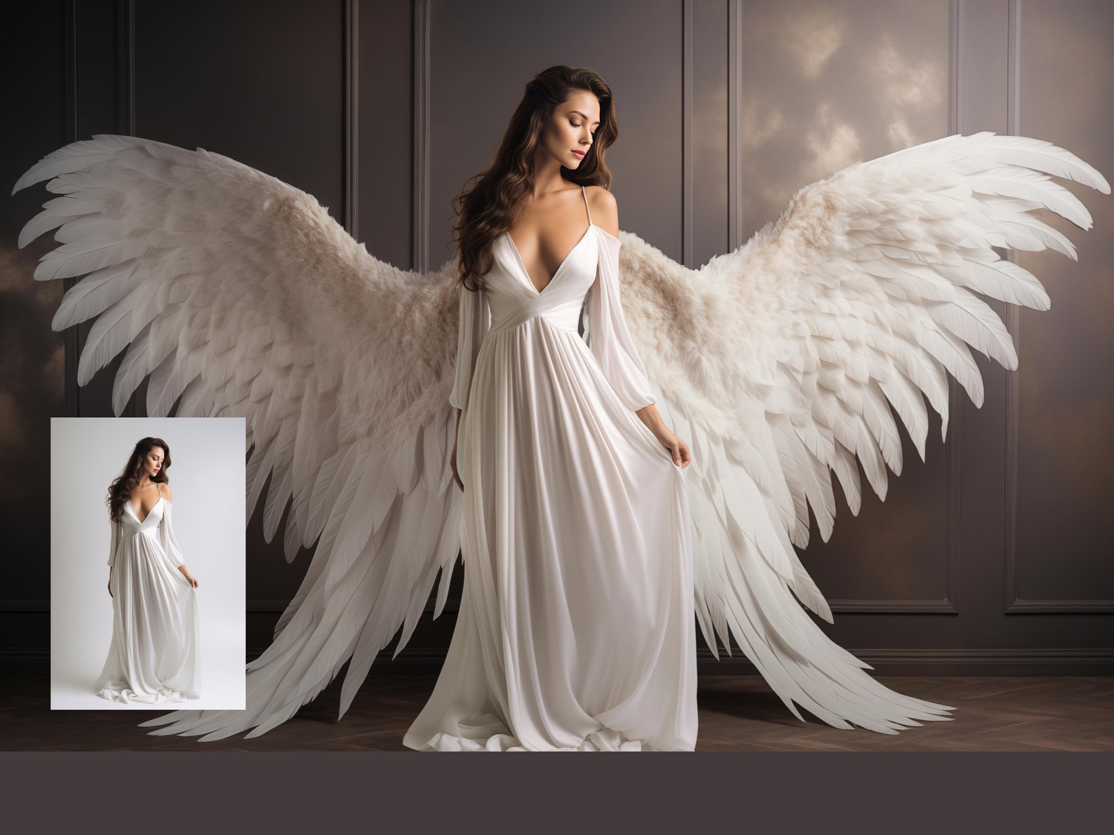 36 Angel Wings Digital Backdrops, Maternity Studio Backdrop Overlay ...