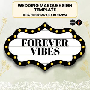 Wedding Marquee Entrance Sign - Editable Canva Template, Marquee Sign, Bottle Service Sign, Reception Sign, Customizable Wedding Sign