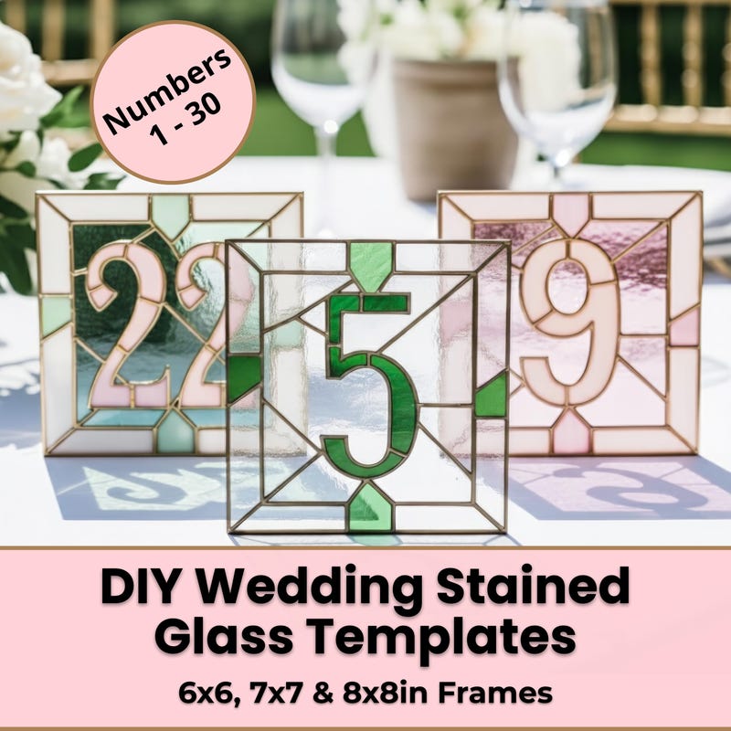 Stained Glass Numbers - Etsy