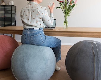 SITTING Ball  wit blue rib COVER|  YOGA Ball | Pregnancy ball | Balance Ball