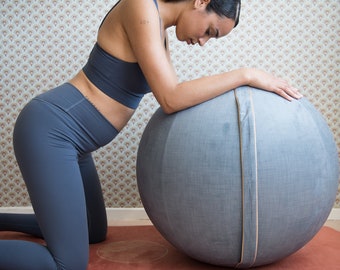 SITTING Ball  |  YOGA Ball with COVER | Pregnancy ball | Balance Ball | - Grey