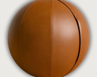 Brown Leather Sitting Ball - Tiger Eye