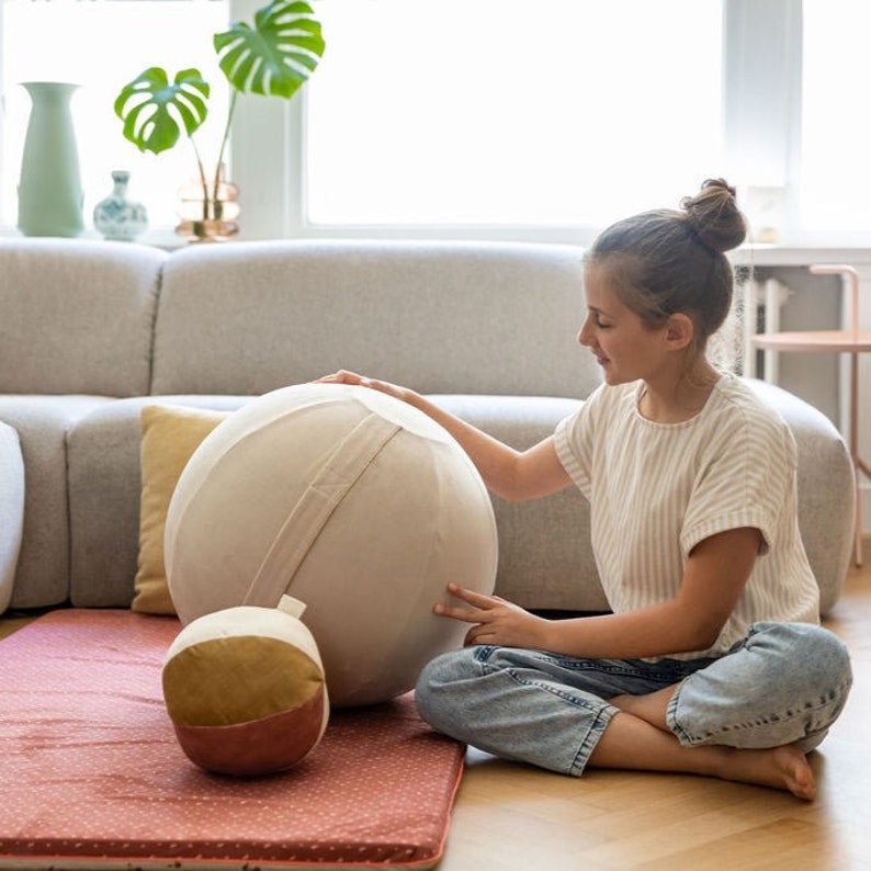 45 cm Sitting Ball Fitness Ball Yoga Ball Oatmeal Latte byAlex image 5