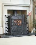 Black Leaf Three Fold Fire Guard/Tree, Leaf Design, Decorative Fireguard, Fireside, Fire Screen, Metalwork, Beautiful and Robust Fire Guard