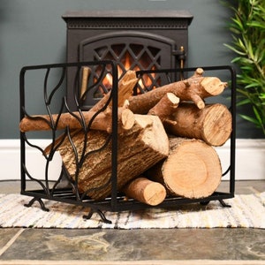 Leaf Style Log Rack/ Metal Log, Firewood Metal Storage Rack/ Nature, Fireplace, Cosy Winter Fire Storage