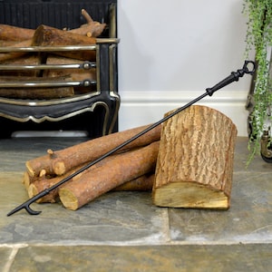 Victorian Style Black Fireside Poker/ Classic Style Fireplace, Firepit, Iron Poker, Robust and Durable Design/ Christmas Gift