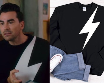 David Rose Inspired Lightning Bolt Sweatshirt, Schitt's Creek Fans Gift, David Rose Inspired Lighting Bolts