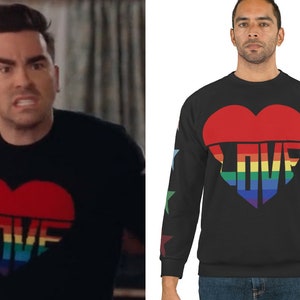 David Rose Heart Sweatshirt, Daniel Levy Fans Gift, Schitts Creek Gifts, Tv Show Fans GIfts
