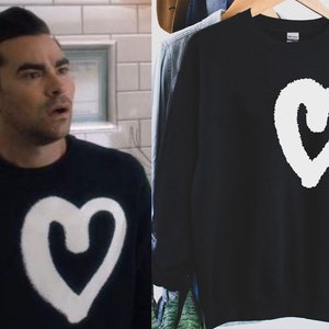 Heart David Rose Sweatshirt, Dan Levy Fans Gift Birthday Party, Love Heart Sweatshirt, Rose Sweatshirt With Heart