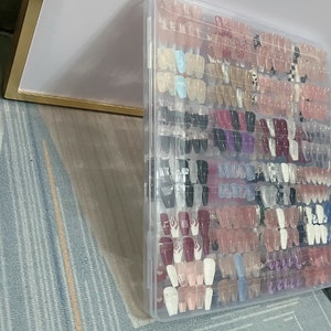 Press on nail storage box Organize fake nail set Acrylic box glue on nails box false nails storage box image 3