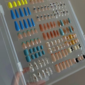 Press on nail storage box Organize fake nail set Acrylic box glue on nails box false nails storage box image 4