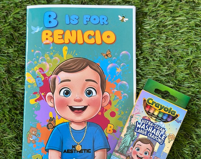 Personalized ABC Book & Crayons Set - Fun Educational Gift for Kids