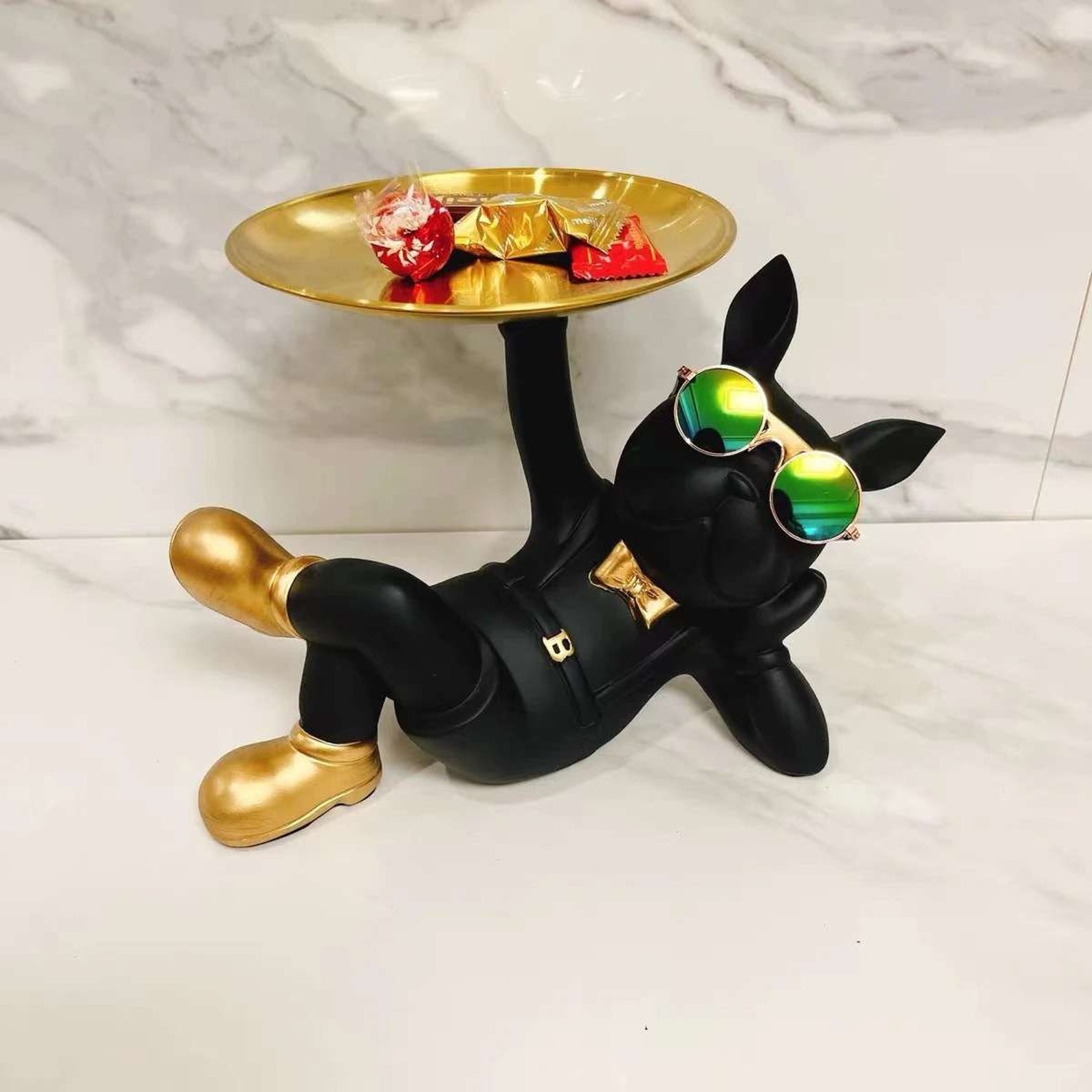 Resin Décor Dog Statue Butler With Tray for Storage Table Live Etsy