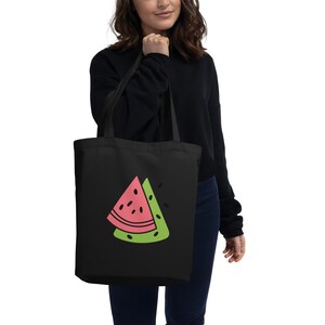 Eco Tote Bag, 100% Organic Certified Cotton Black, Oyster Color