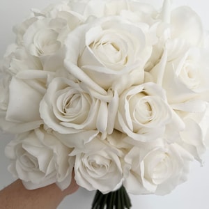 Wedding Bouquet, Brides Bouquet, Bridesmaid Bouquet, Artificial Flowers, Real Touch Roses, Big Head Roses bouquet