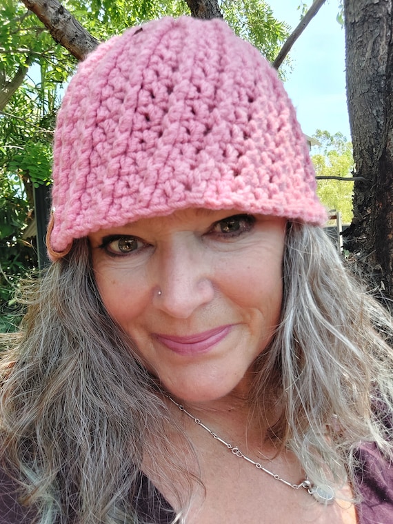 Crochet Pink Lightweight Beanie. Wool. Handmade. Super Cute  display picture 1