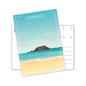 Carte de Fuerteventura Corralejo Îles Canaries | Travel posters postcard Fuerteventura Corralejo Islas Canarias Canary Island