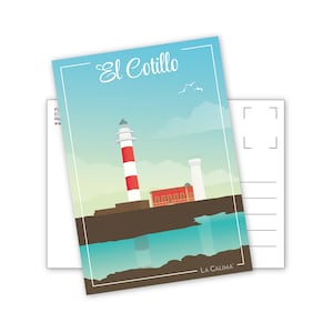 Carte El Cotillo Fuerteventura Iles Canaries  | Travel posters postcards Fuerteventura El Cotillo Islas Canarias Canary Islands