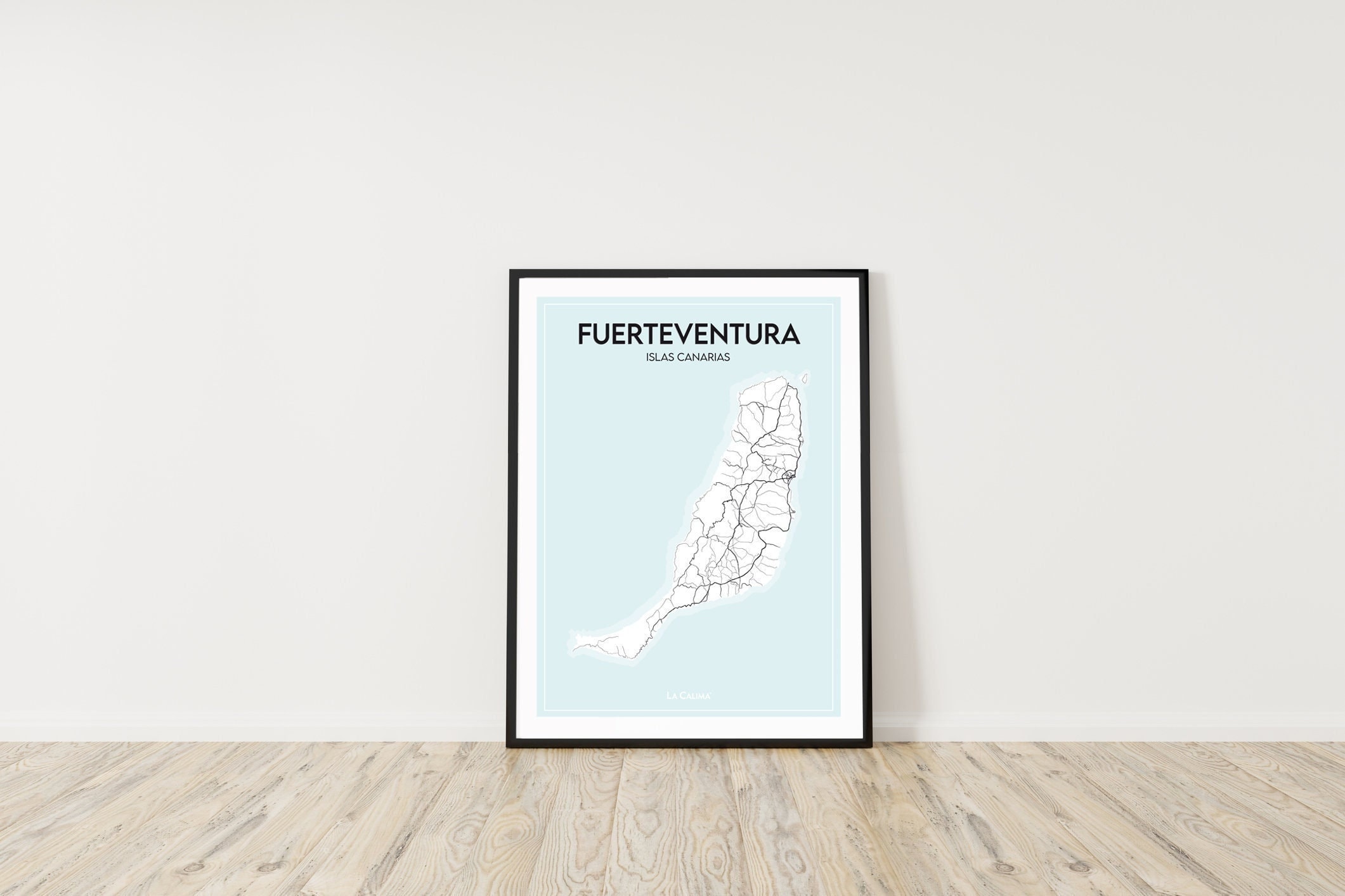 Reiseplakat Karte Fuerteventura Kanarische Inseln - Spanien