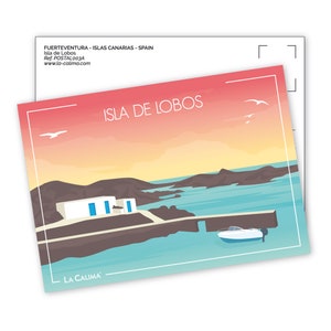 Carte postale Isla de Lobos Fuerteventura Îles Canaries | Travelposters postcard Fuerteventura Lobos Islas Canarias