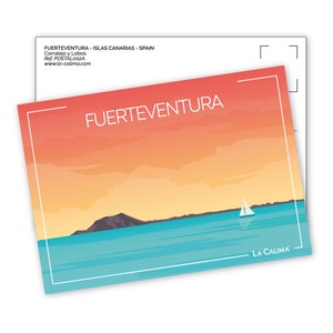 Carte de Fuerteventura Los Lobos Îles Canaries | Travel posters postcard Fuerteventura