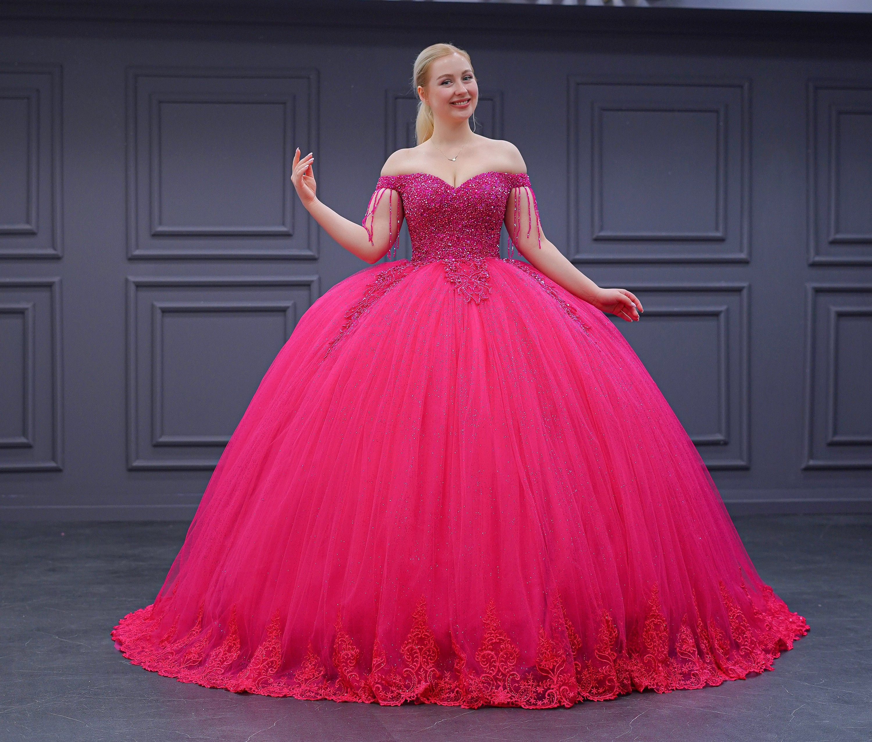 Fuchsia Wedding Dress, Fuchsia Quinceanera Dress, Fuchsia Bridal Gown ...