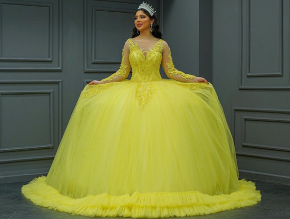 Gelbes hochzeitskleid Clearance