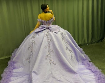 open lace back dress Purple Sequins Off The Shoulder Ball Gown Quinceanera Dresses 4 / Purple