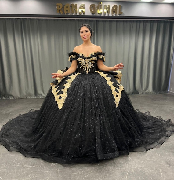 Black Quinceaera Dress, Black Wedding Dress - Etsy Israel Black Quinceaera Dress, Black Wedding Dress - Etsy Israel