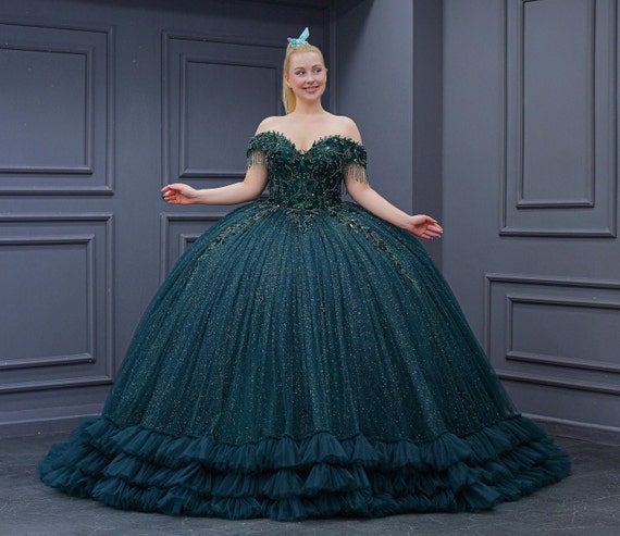 Green Quinceaera Dress, Green Wedding Dress - Etsy Canada
