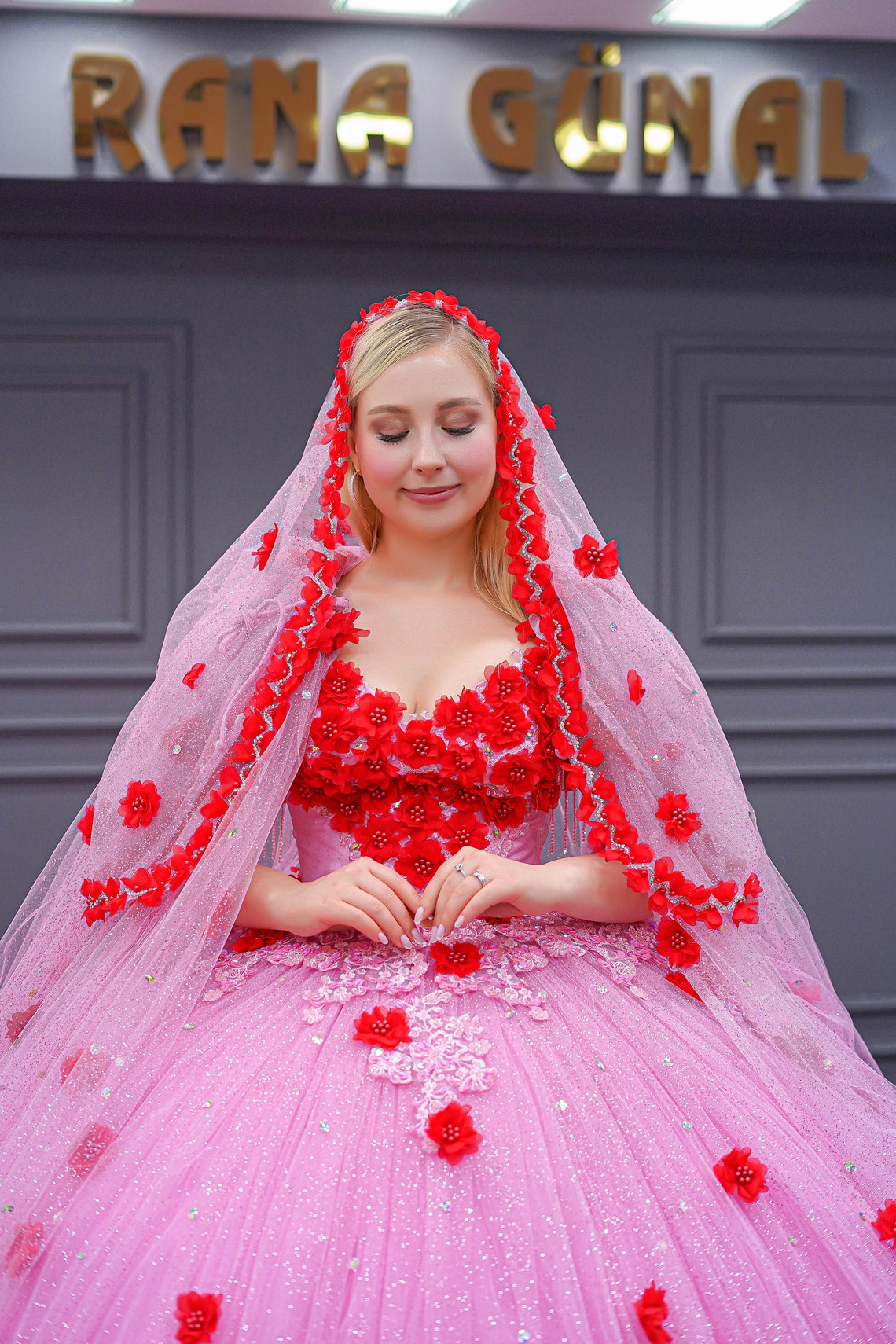 Pink Wedding Dress, Pink Quinceanera Dress, Pink Bridal Gown Etsy