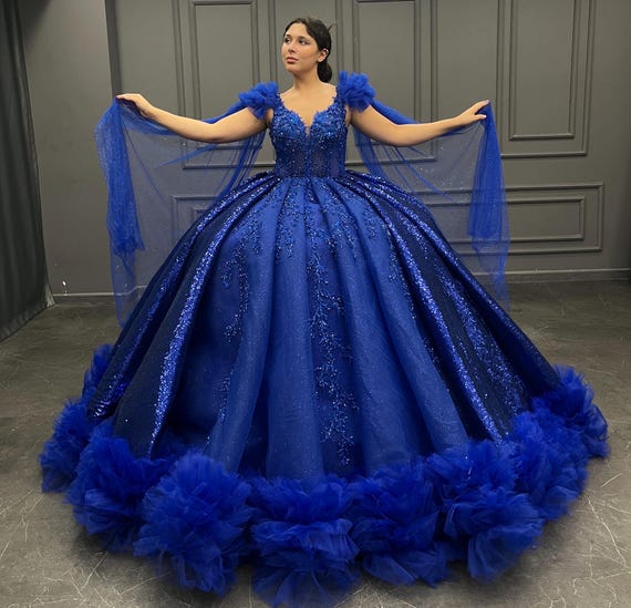 chinese dress ladies Princess Prom Dresses V-Neck Sky Blue Off The Shoulder Quinceanera Dresses APD3008 main image 0