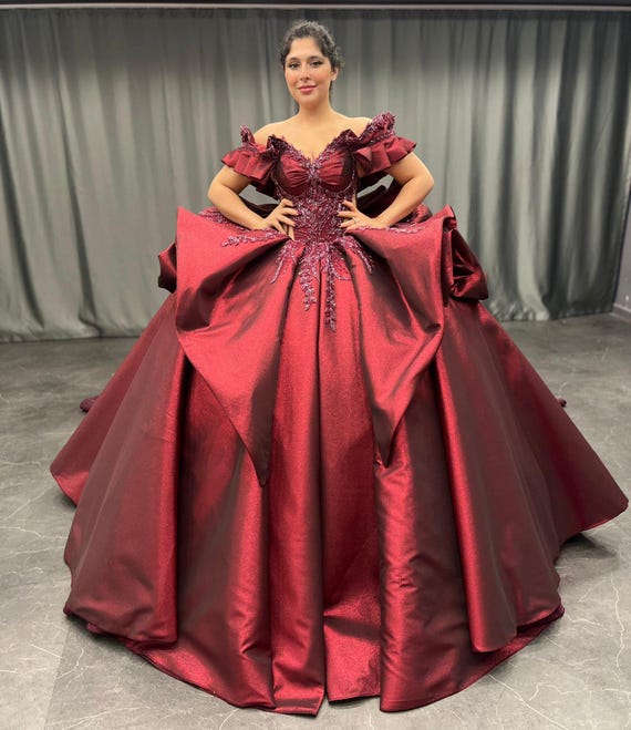 Burgundy Quinceaera Dress, Burgundy Wedding Dress Burgundy Quinceaera Dress, Burgundy Wedding Dress