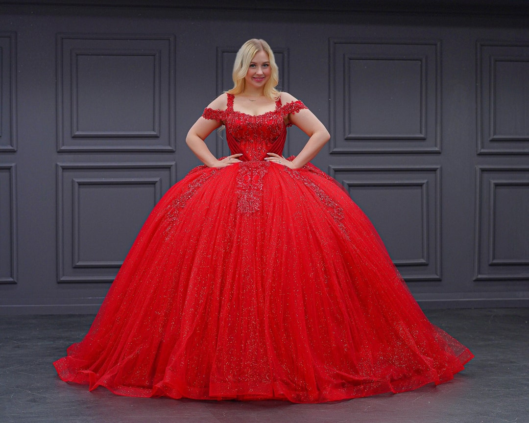 Red Quinceaera Dress, Red Wedding Dress - Etsy