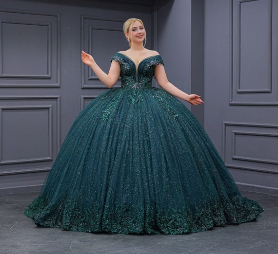 slim fit dress slacks Hunter Green Organza Quinceanera Dresses Ball Gowns Crystal Beaded Sweetheart main image 1
