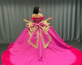 strapless open back dress Fashion Pink Sweetheart Tiered Side Slit Appliques Prom Dress