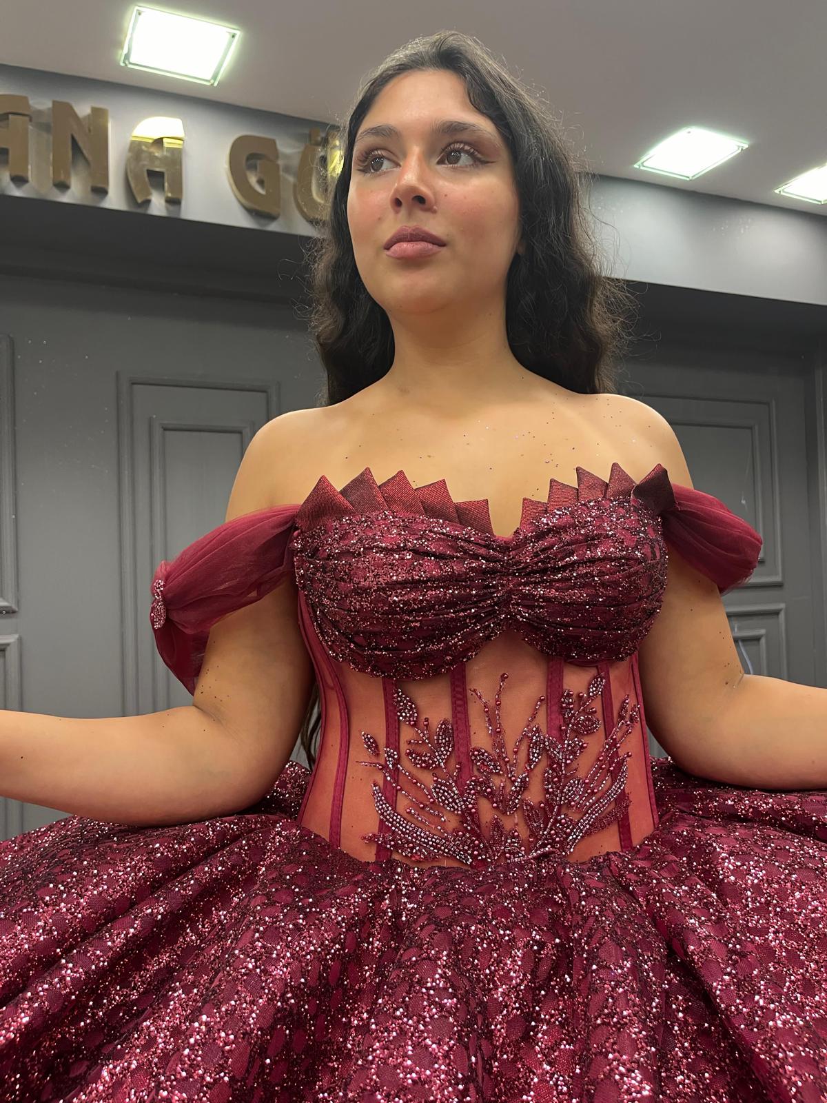 Burgundy Quinceaera Dress, Burgundy Wedding Dress