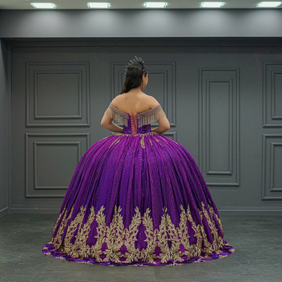 Purple Quinceanera Wedding Dress