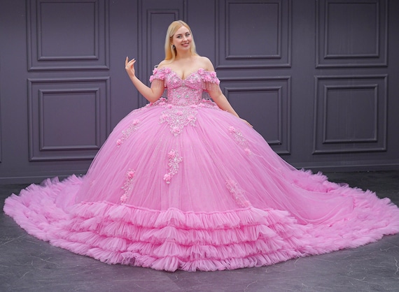 Pink Quinceaera Dress, Pink Wedding Dress Pink Quinceaera Dress, Pink Wedding Dress