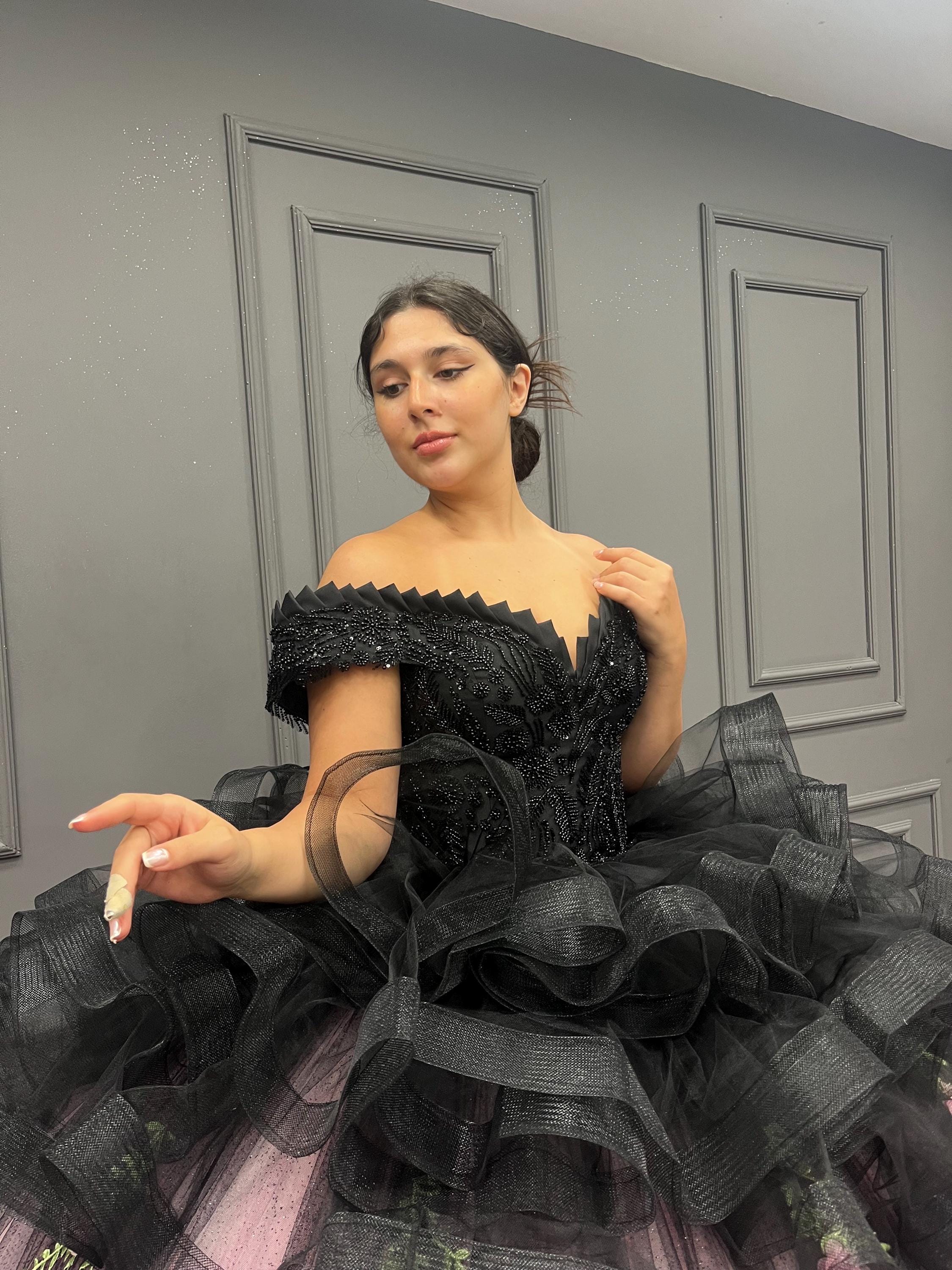 Black Pink Quinceaera Dress, Black Pink Wedding Dress - Etsy