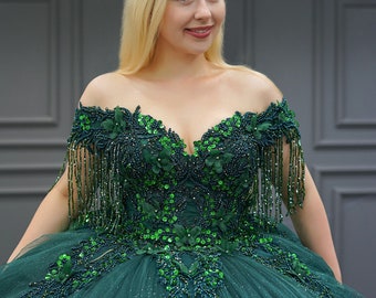 Green Quinceaera Dress, Green Wedding Dress - Etsy
