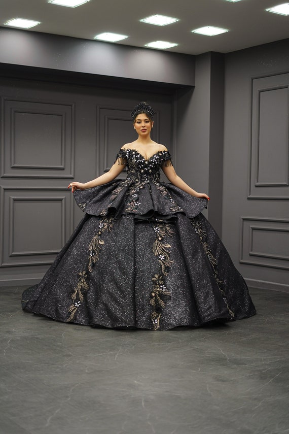 Black dresses for quinceanera sale