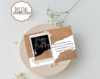 Digital Birthday Card, Printable Birthday Card, Instant download 7x5 inch card for birthday