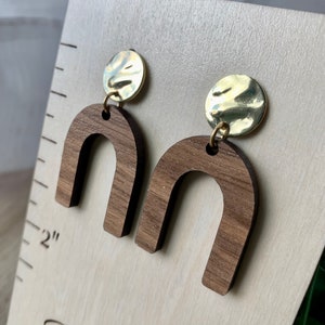 Arched Wood Stud Earrings | Hypoallergenic Earrings | Handmade Jewelry