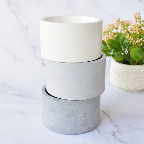 Concrete Cement Candle Jar With Lid Silicone Mold DIY Handmade Etsy