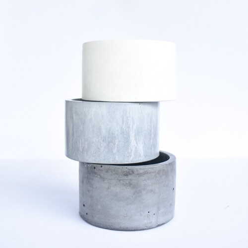 Large Handmade Cement Jar 15 Oz Concrete Candle Vessel With Etsy