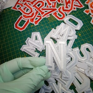 White Letter Alphabet Patches Varsity Initial Patch |Embroidered Patches in Australia | Iron On DIY Tshirt Bags