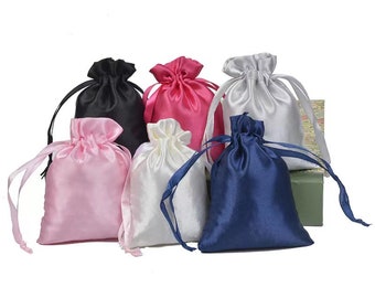 Blank Satin Bags Drawstring Bag | Plain Bags in Australia | Silky Wedding Favour Bags, Party Gift Bags, Candy Bag,  Jewelry Pouch