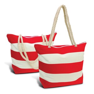Beach Style Tote Bag | Plain Bags in Australia | Leisure Striped Canvas Tote Bag